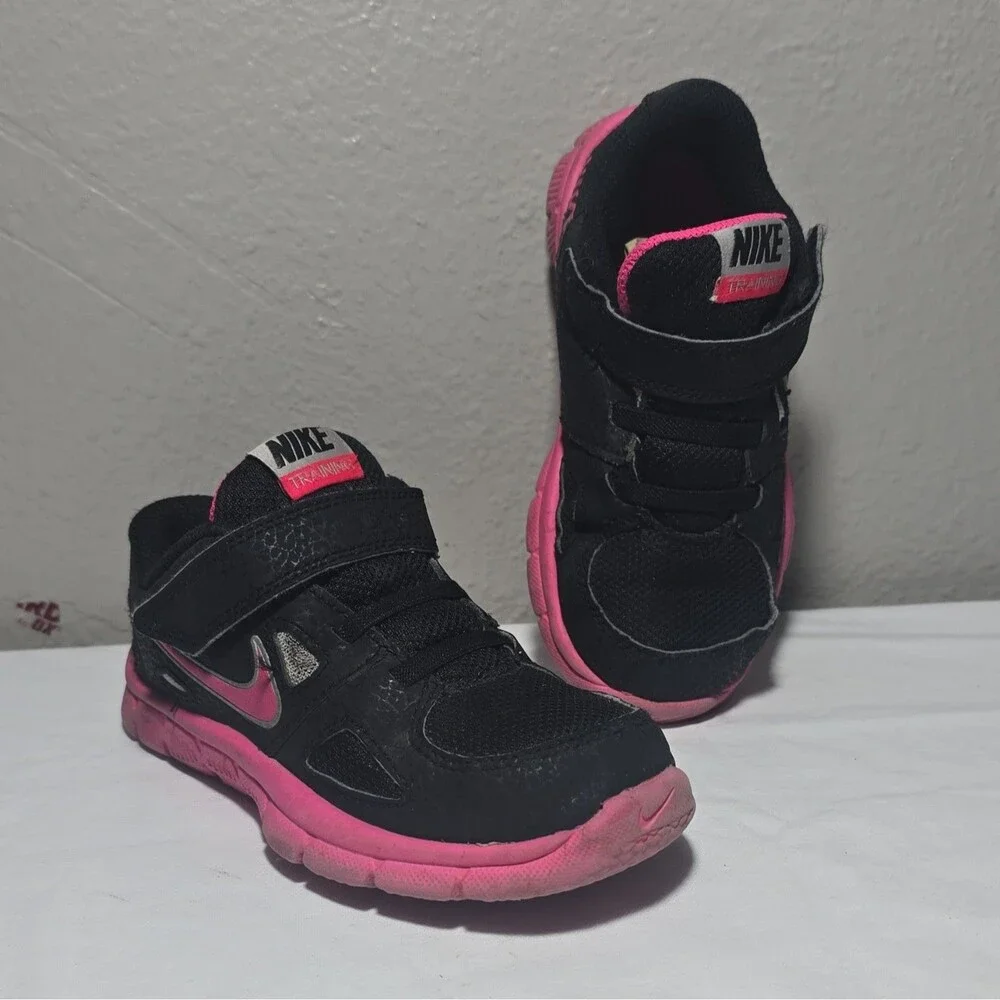 Nike Flex Supreme TR 2 Kids Toddler Black/Pink Sneakers US 9C
